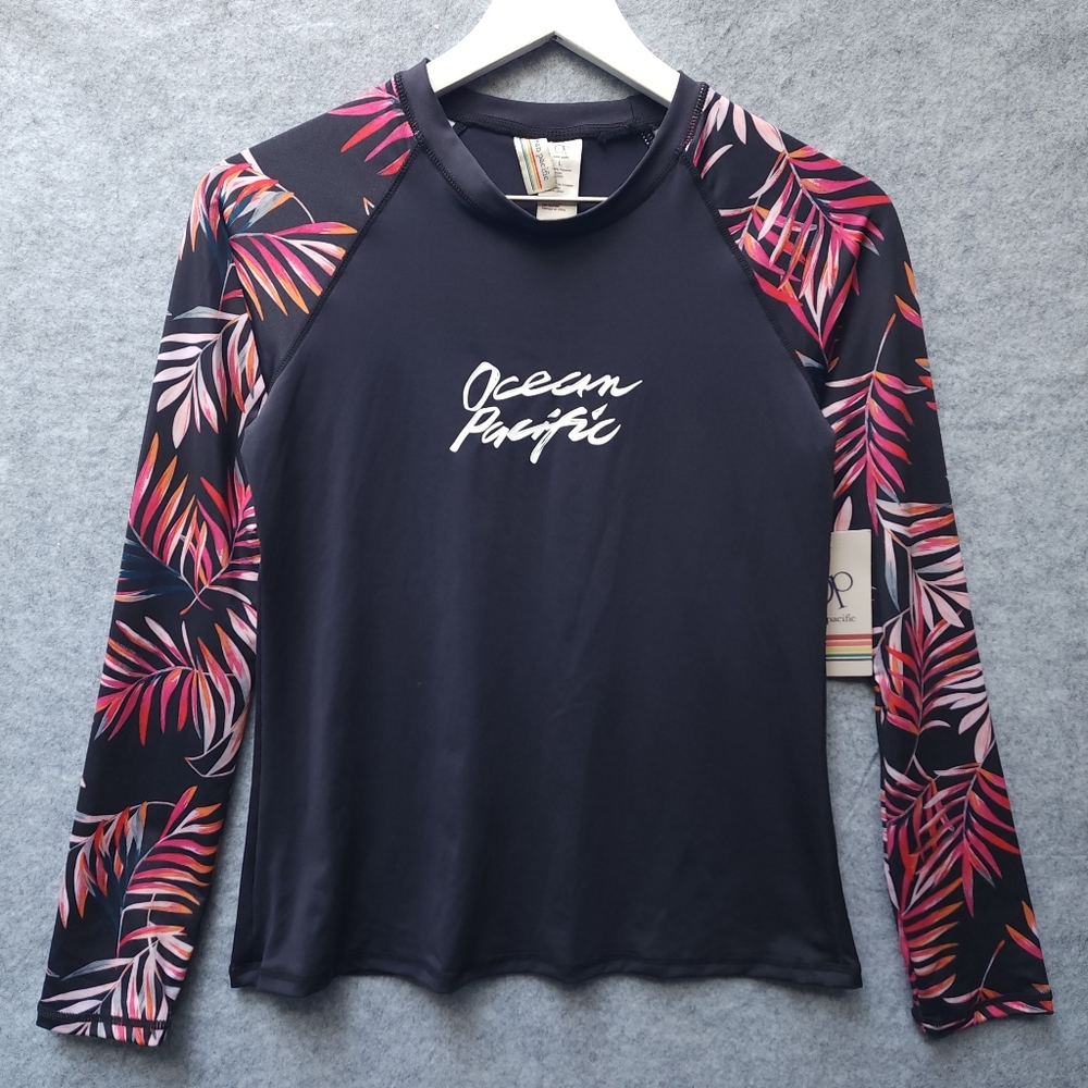Ocean Pacific Long Sleeve Rash Guard Swim Top